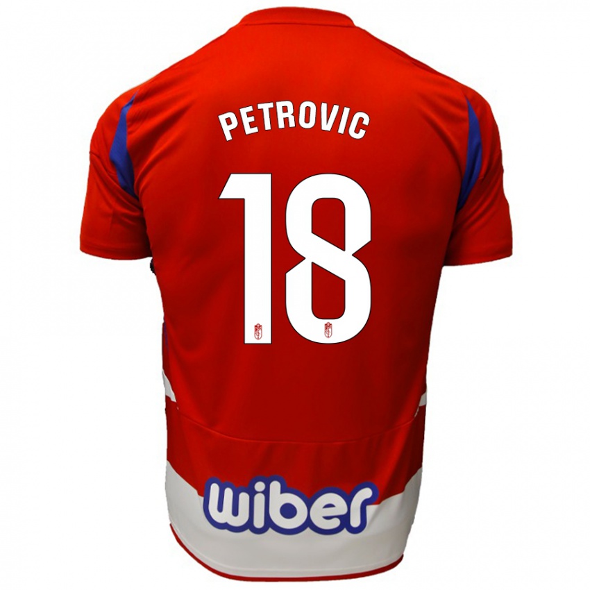 Herren Njegos Petrovic #18 Rot Weiß Blau Heimtrikot Trikot 2024/25 T-Shirt Österreich