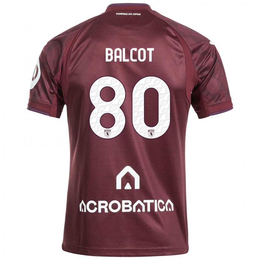 Herren Côme Bianay Balcot #80 Kastanienbraun Weiß Heimtrikot Trikot 2024/25 T-Shirt Österreich