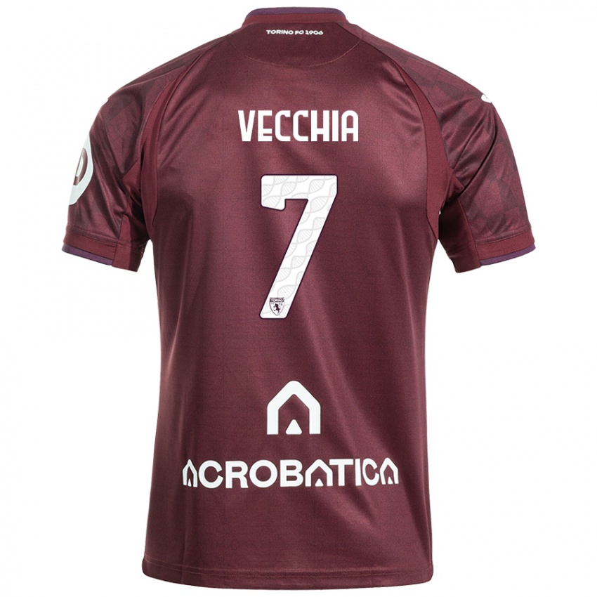 Herren Marco Dalla Vecchia #7 Kastanienbraun Weiß Heimtrikot Trikot 2024/25 T-Shirt Österreich