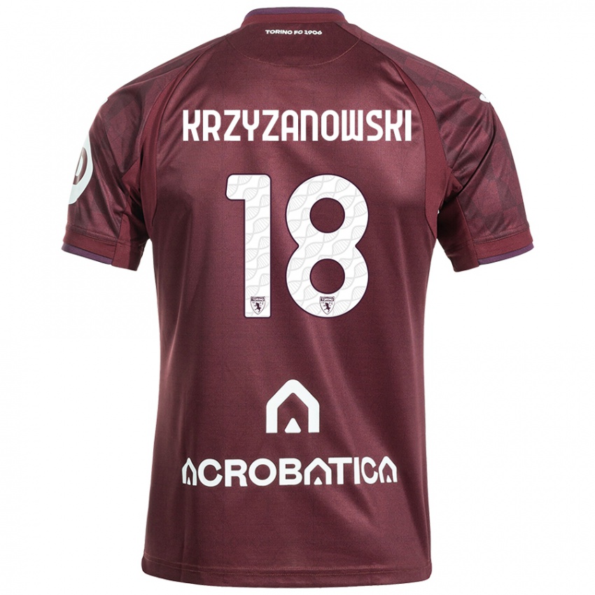 Herren Jakub Krzyzanowski #18 Kastanienbraun Weiß Heimtrikot Trikot 2024/25 T-Shirt Österreich