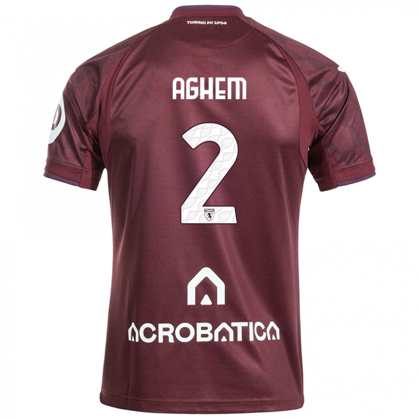 Herren Brigitta Aghem #2 Kastanienbraun Weiß Heimtrikot Trikot 2024/25 T-Shirt Österreich