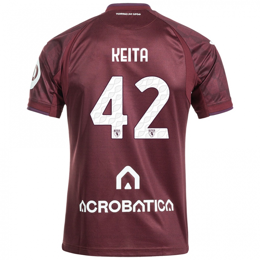 Herren Karamoko Keita #42 Kastanienbraun Weiß Heimtrikot Trikot 2024/25 T-Shirt Österreich