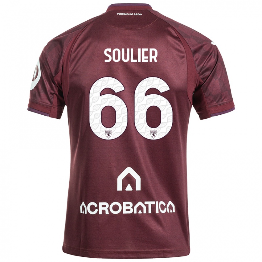 Herren Evan Soulier #66 Kastanienbraun Weiß Heimtrikot Trikot 2024/25 T-Shirt Österreich