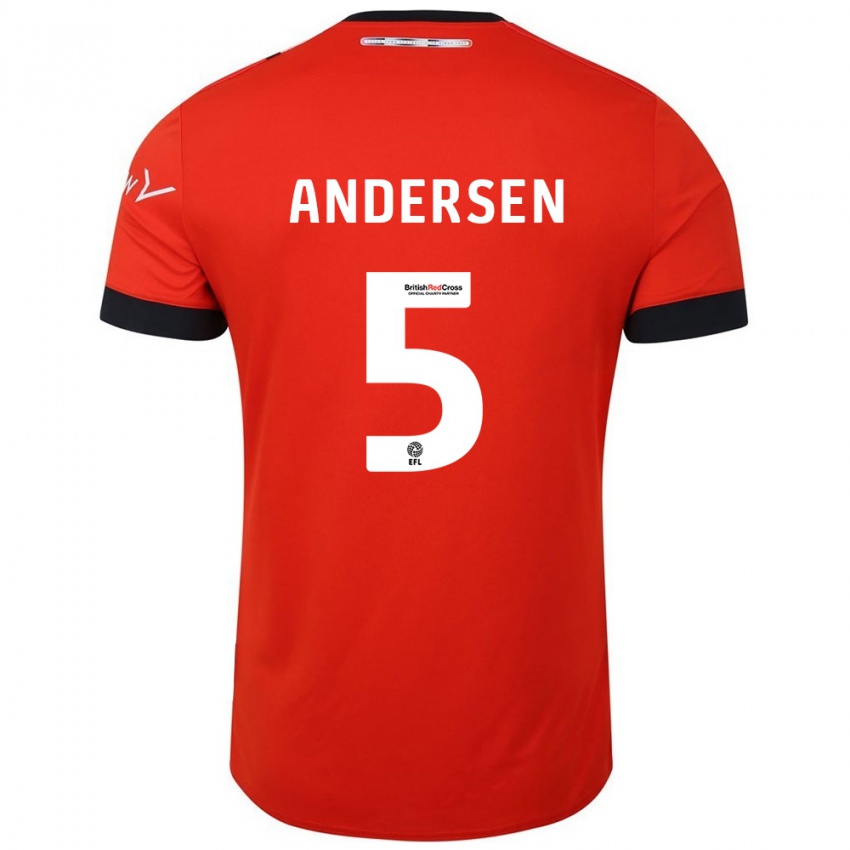 Herren Mads Andersen #5 Orange Schwarz Heimtrikot Trikot 2024/25 T-Shirt Österreich