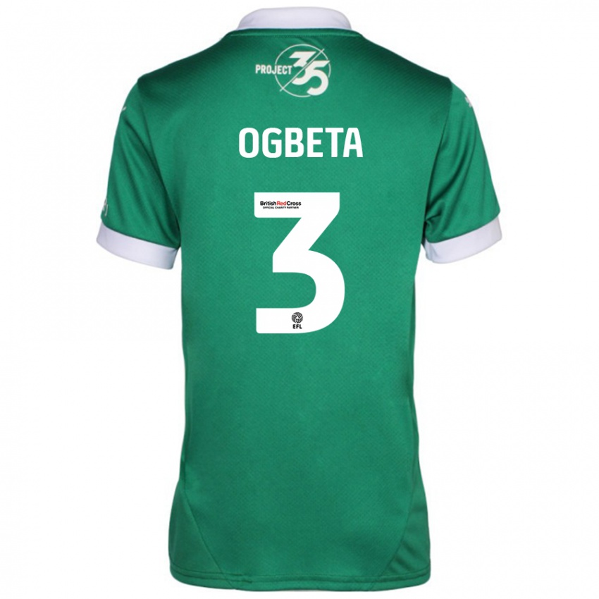 Herren Nathanael Ogbeta #3 Grün Weiß Heimtrikot Trikot 2024/25 T-Shirt Österreich