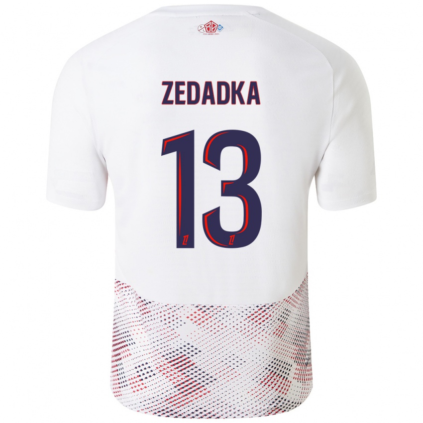 Herren Akim Zedadka #13 Weiß Königsblau Auswärtstrikot Trikot 2024/25 T-Shirt Österreich