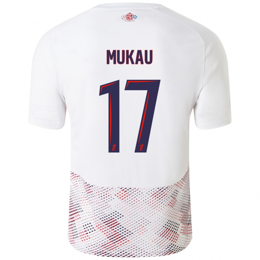 Herren Ngal'ayel Mukau #17 Weiß Königsblau Auswärtstrikot Trikot 2024/25 T-Shirt Österreich