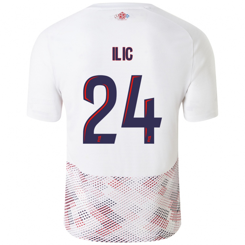 Herren Andrej Ilic #24 Weiß Königsblau Auswärtstrikot Trikot 2024/25 T-Shirt Österreich