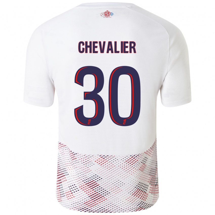 Herren Lucas Chevalier #30 Weiß Königsblau Auswärtstrikot Trikot 2024/25 T-Shirt Österreich