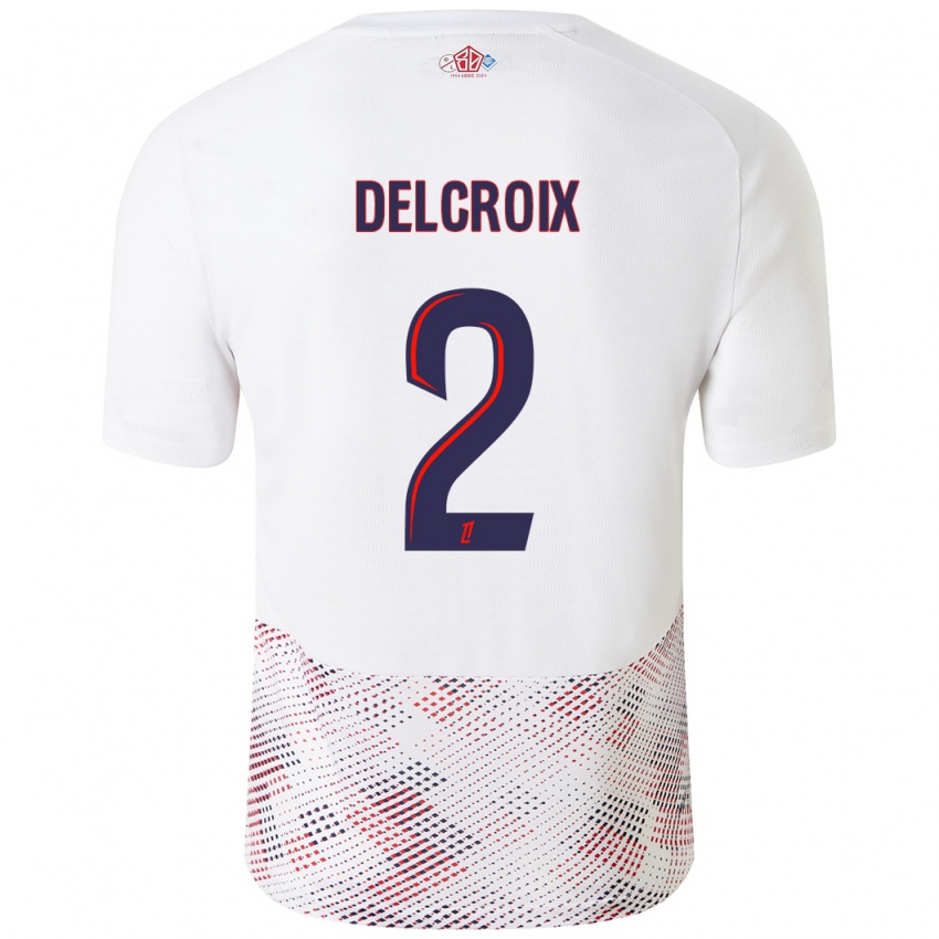 Herren Céleste Delcroix #2 Weiß Königsblau Auswärtstrikot Trikot 2024/25 T-Shirt Österreich