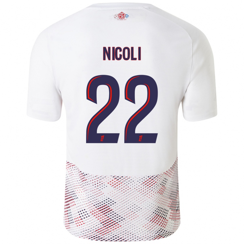 Herren Morgane Nicoli #22 Weiß Königsblau Auswärtstrikot Trikot 2024/25 T-Shirt Österreich