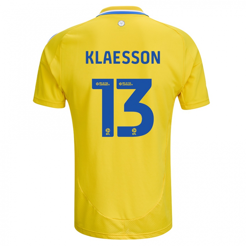 Herren Kristoffer Klaesson #13 Gelb Blau Auswärtstrikot Trikot 2024/25 T-Shirt Österreich