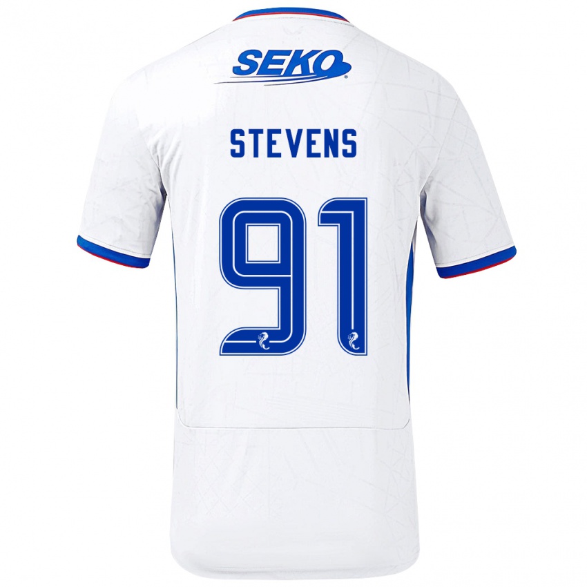 Herren Archie Stevens #91 Weiß Blau Auswärtstrikot Trikot 2024/25 T-Shirt Österreich