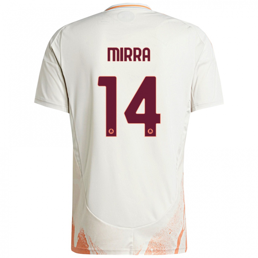 Herren Jacopo Mirra #14 Cremeweiß Orange Auswärtstrikot Trikot 2024/25 T-Shirt Österreich