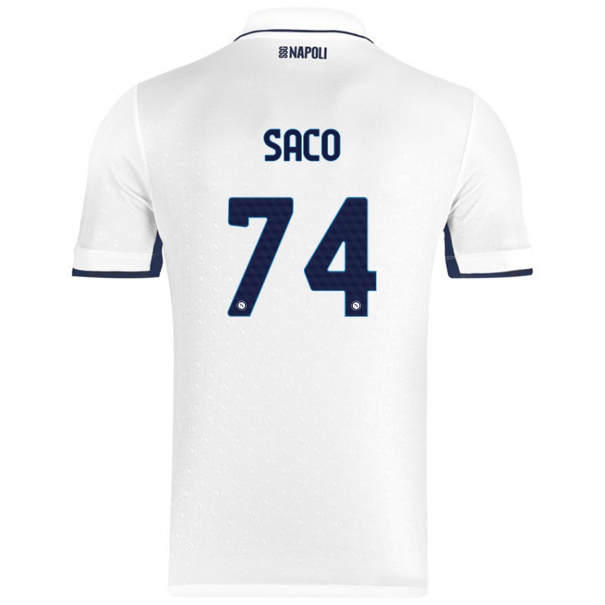 Herren Coli Saco #74 Weiß Königsblau Auswärtstrikot Trikot 2024/25 T-Shirt Österreich