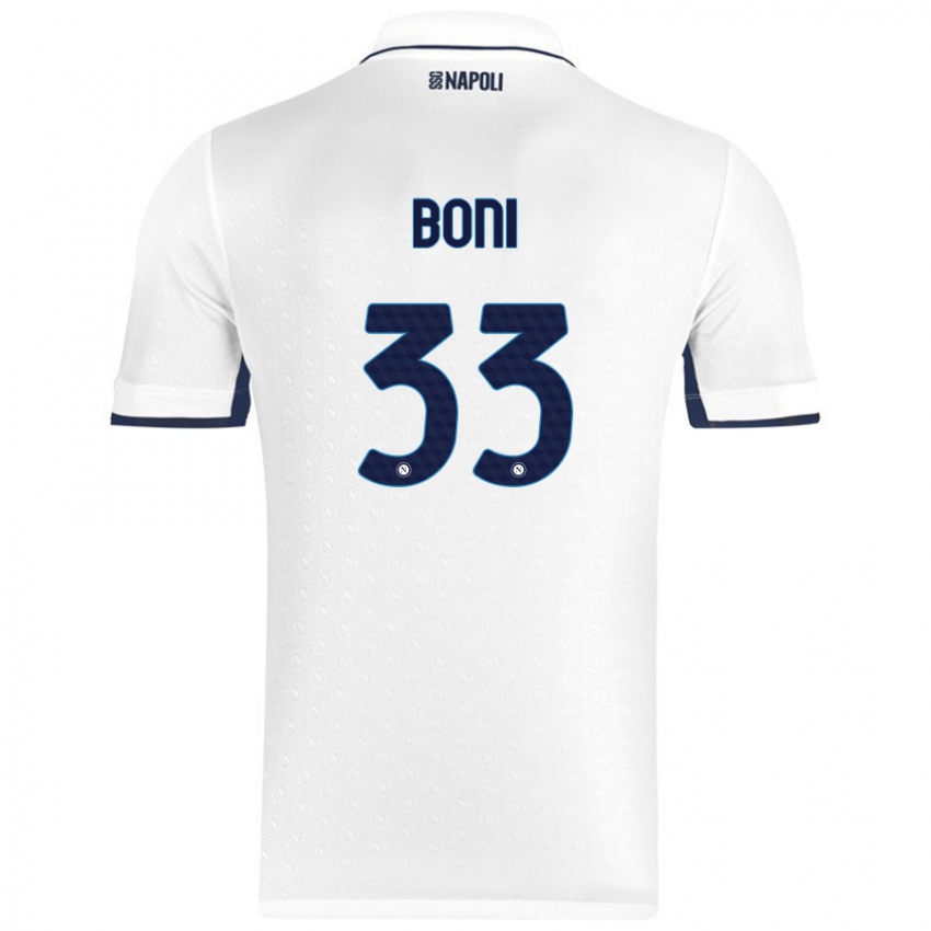 Herren Landry Boni #33 Weiß Königsblau Auswärtstrikot Trikot 2024/25 T-Shirt Österreich