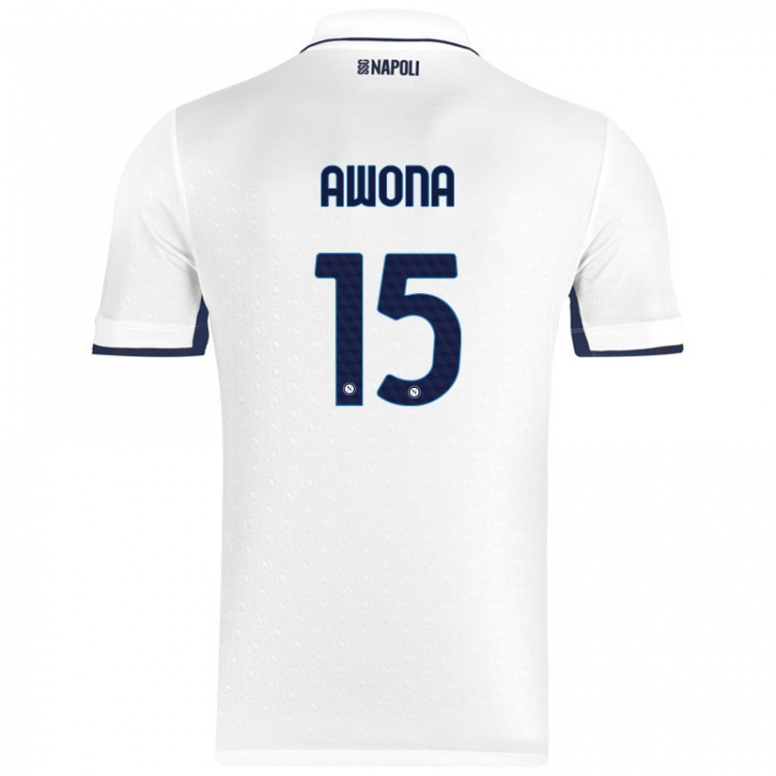 Herren Aurelle Awona #15 Weiß Königsblau Auswärtstrikot Trikot 2024/25 T-Shirt Österreich