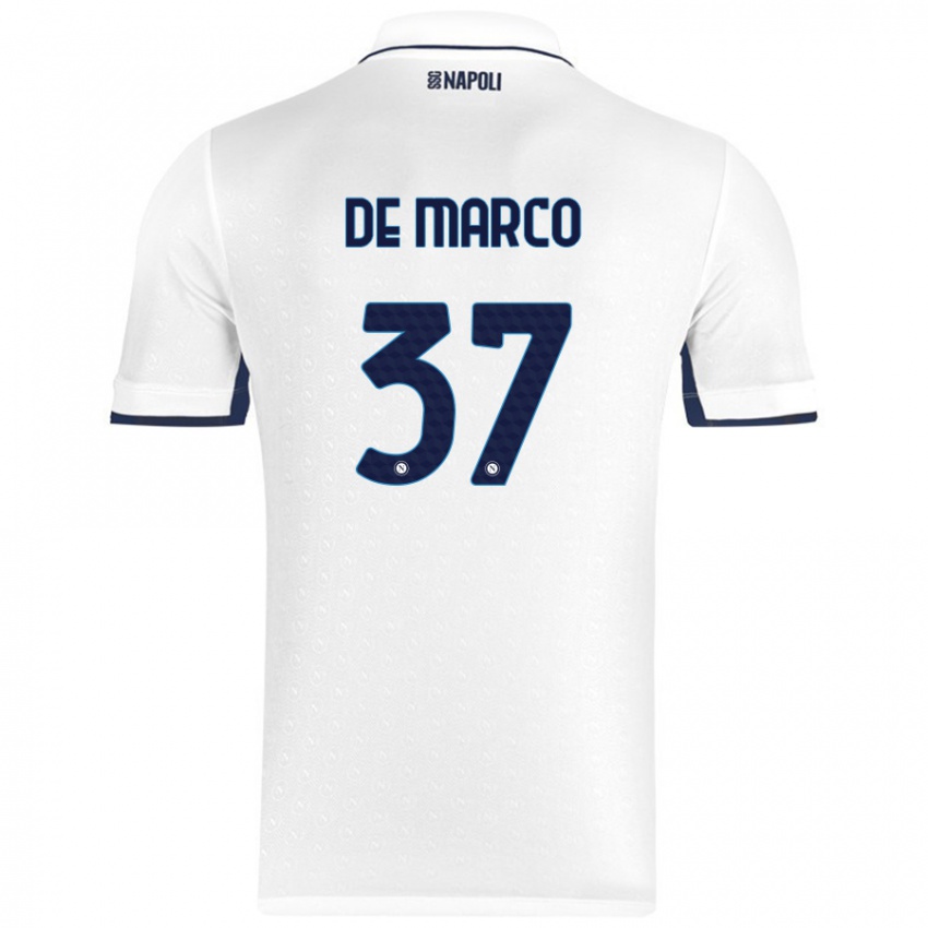 Herren Francesco De Marco #37 Weiß Königsblau Auswärtstrikot Trikot 2024/25 T-Shirt Österreich