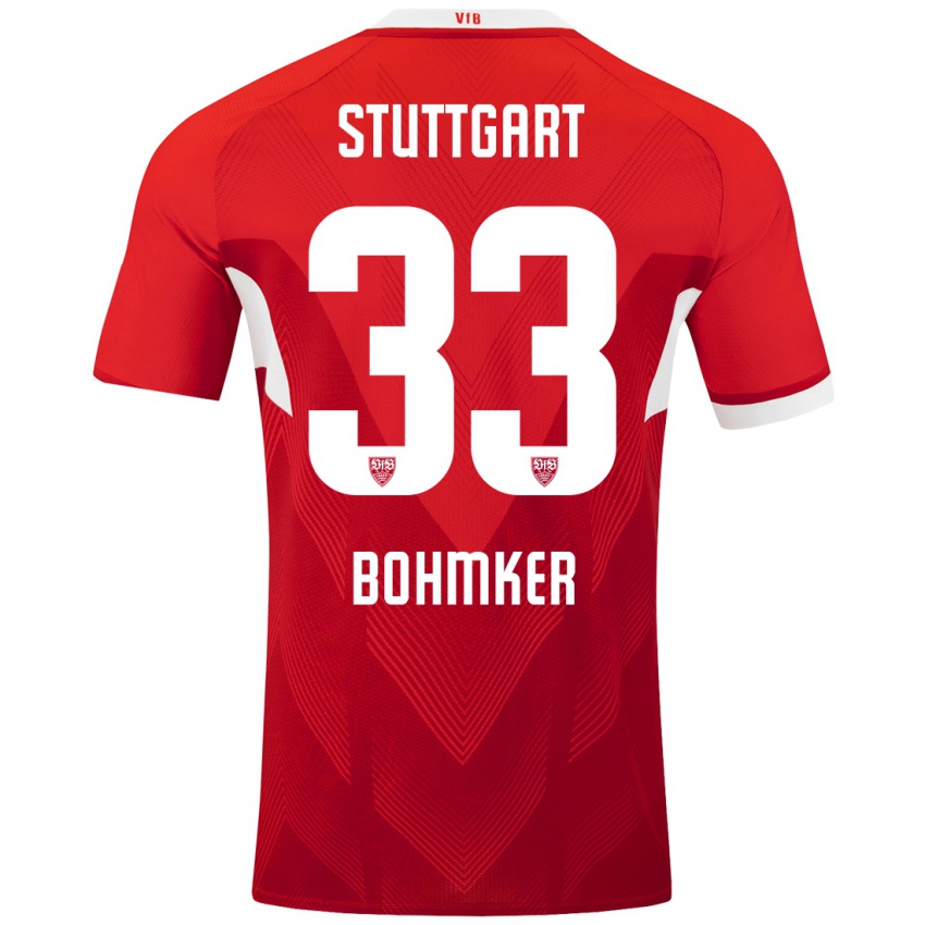 Herren Finn Böhmker #33 Rot Weiß Auswärtstrikot Trikot 2024/25 T-Shirt Österreich