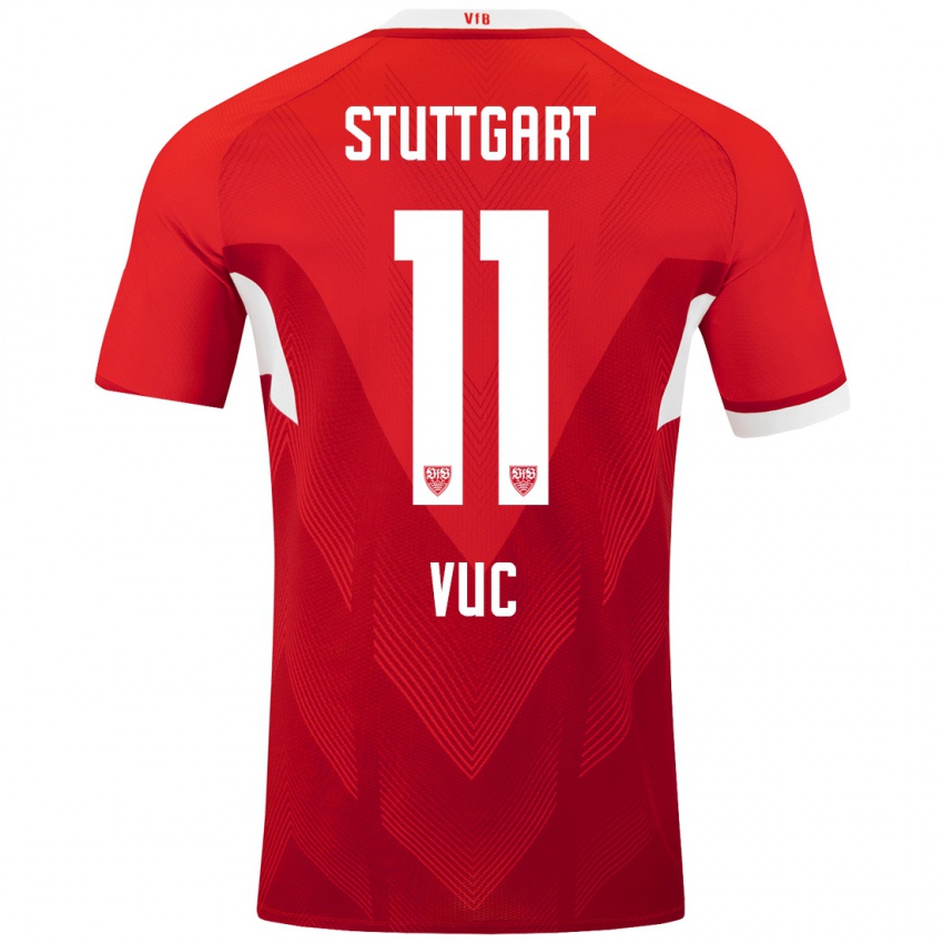 Herren Patrick Vuc #11 Rot Weiß Auswärtstrikot Trikot 2024/25 T-Shirt Österreich