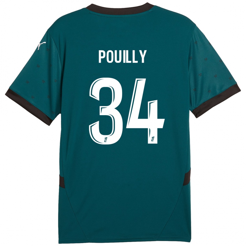 Herren Tom Pouilly #34 Dunkelgrün Auswärtstrikot Trikot 2024/25 T-Shirt Österreich