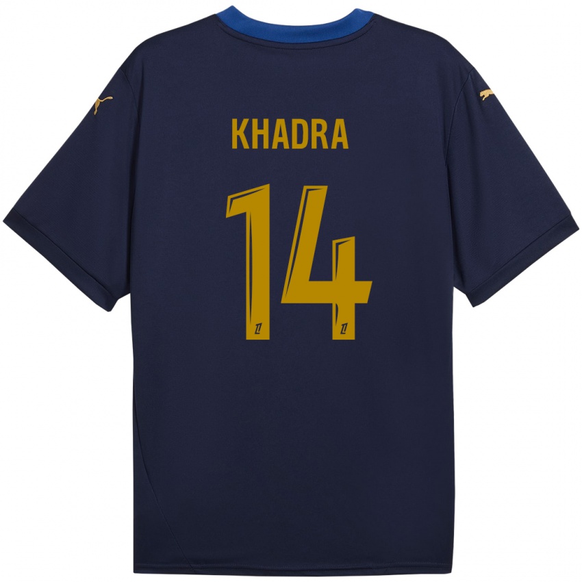 Herren Reda Khadra #14 Marineblau Gold Auswärtstrikot Trikot 2024/25 T-Shirt Österreich