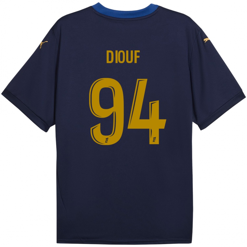 Herren Yehvann Diouf #94 Marineblau Gold Auswärtstrikot Trikot 2024/25 T-Shirt Österreich