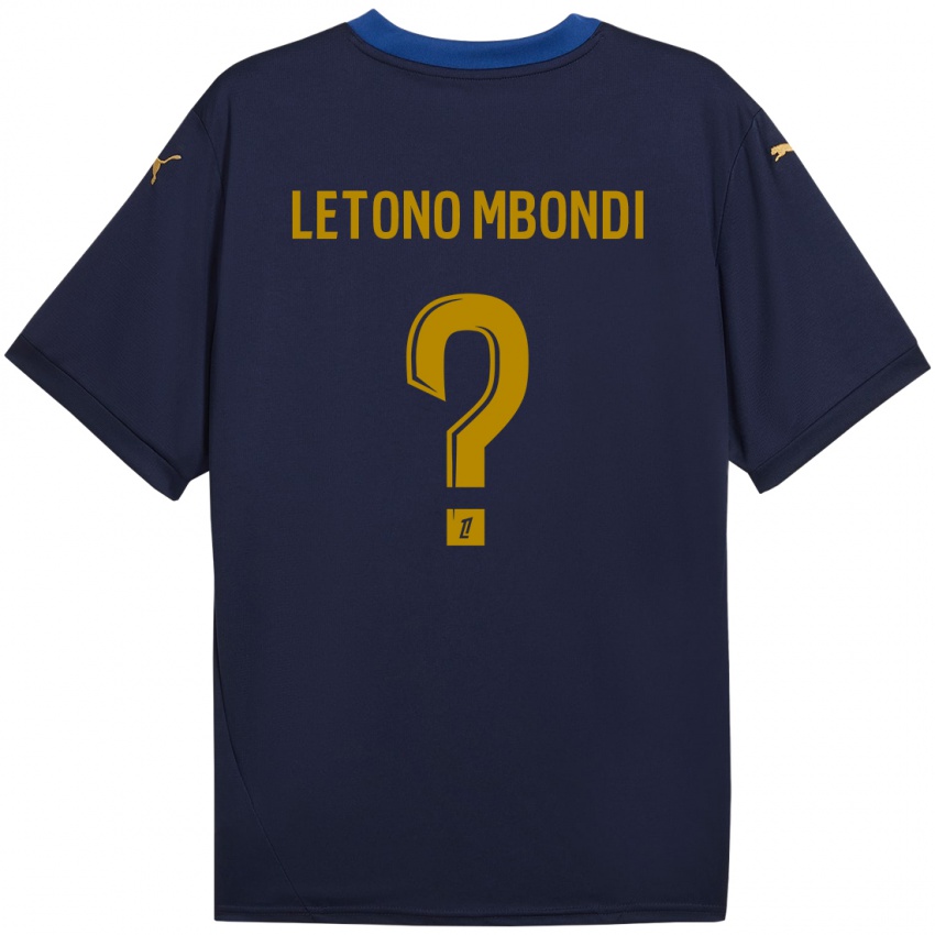 Herren Christ-Emmanuel Letono Mbondi #0 Marineblau Gold Auswärtstrikot Trikot 2024/25 T-Shirt Österreich