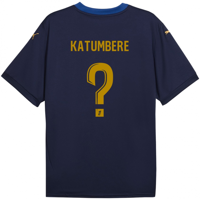 Herren Noah Katumbere #0 Marineblau Gold Auswärtstrikot Trikot 2024/25 T-Shirt Österreich