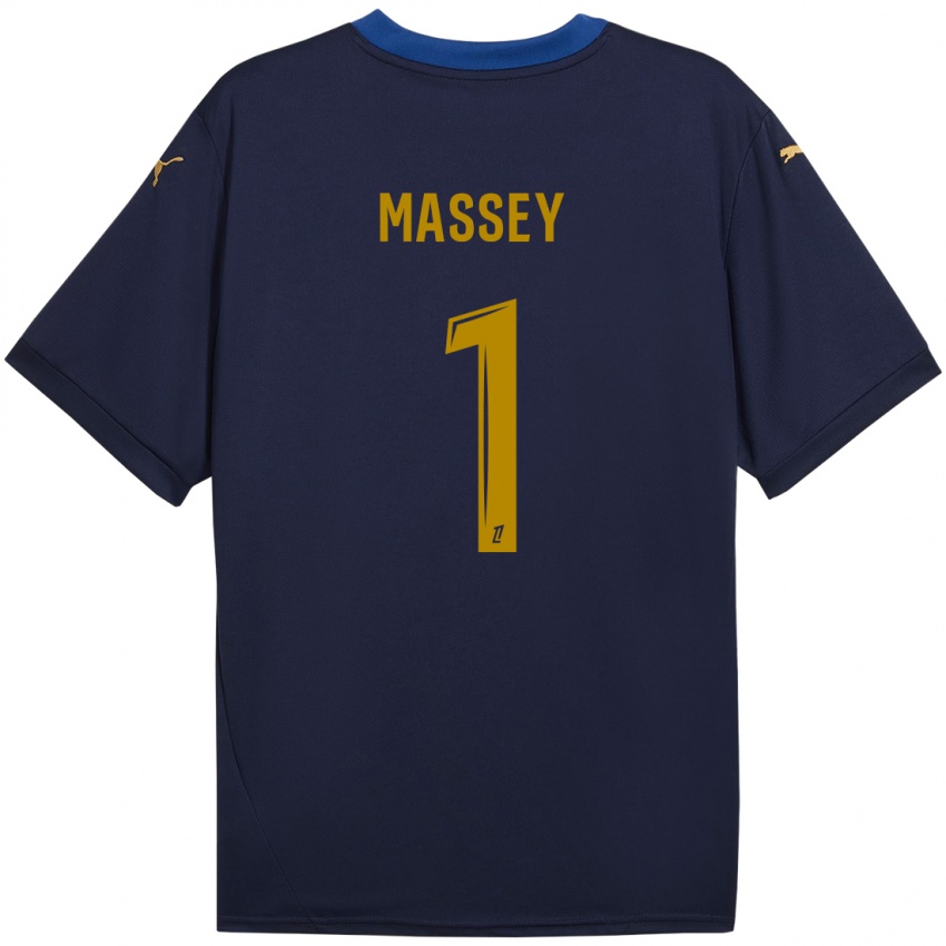 Herren Kayza Massey #1 Marineblau Gold Auswärtstrikot Trikot 2024/25 T-Shirt Österreich