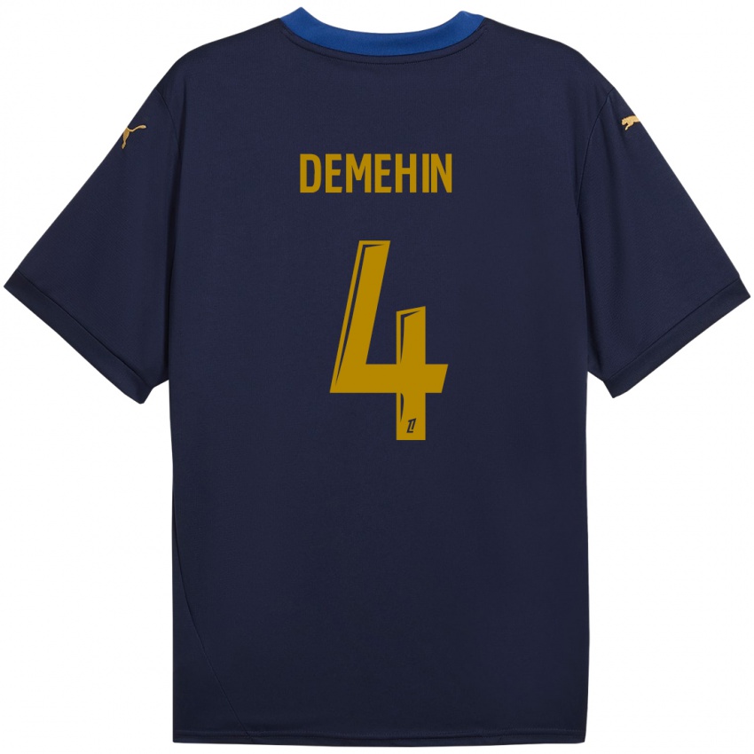 Herren Blessing Demehin #4 Marineblau Gold Auswärtstrikot Trikot 2024/25 T-Shirt Österreich