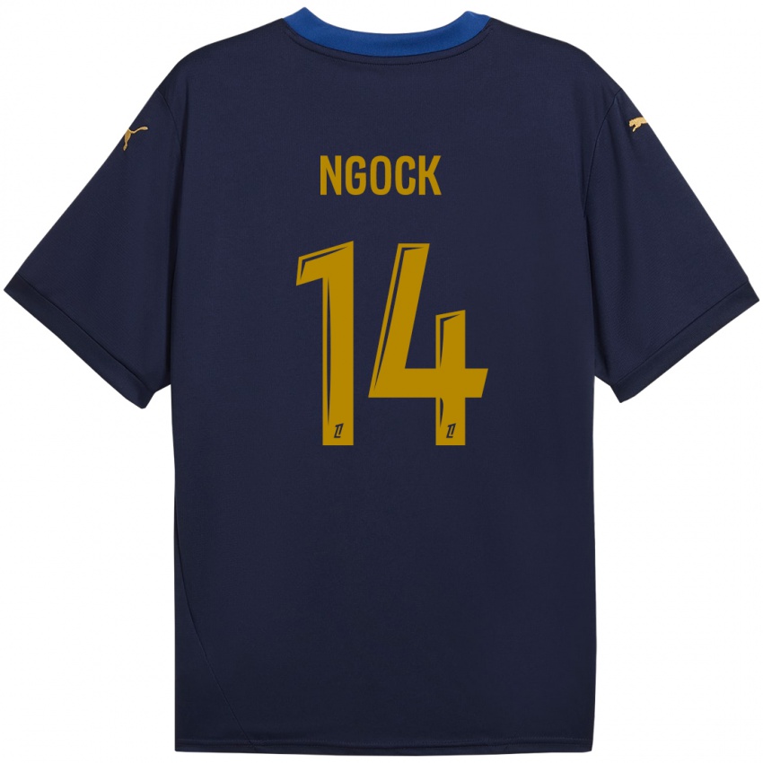 Herren Monique Ngock #14 Marineblau Gold Auswärtstrikot Trikot 2024/25 T-Shirt Österreich