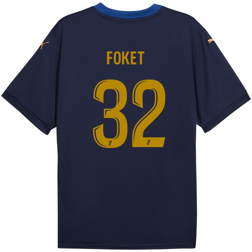 Herren Thomas Foket #32 Marineblau Gold Auswärtstrikot Trikot 2024/25 T-Shirt Österreich