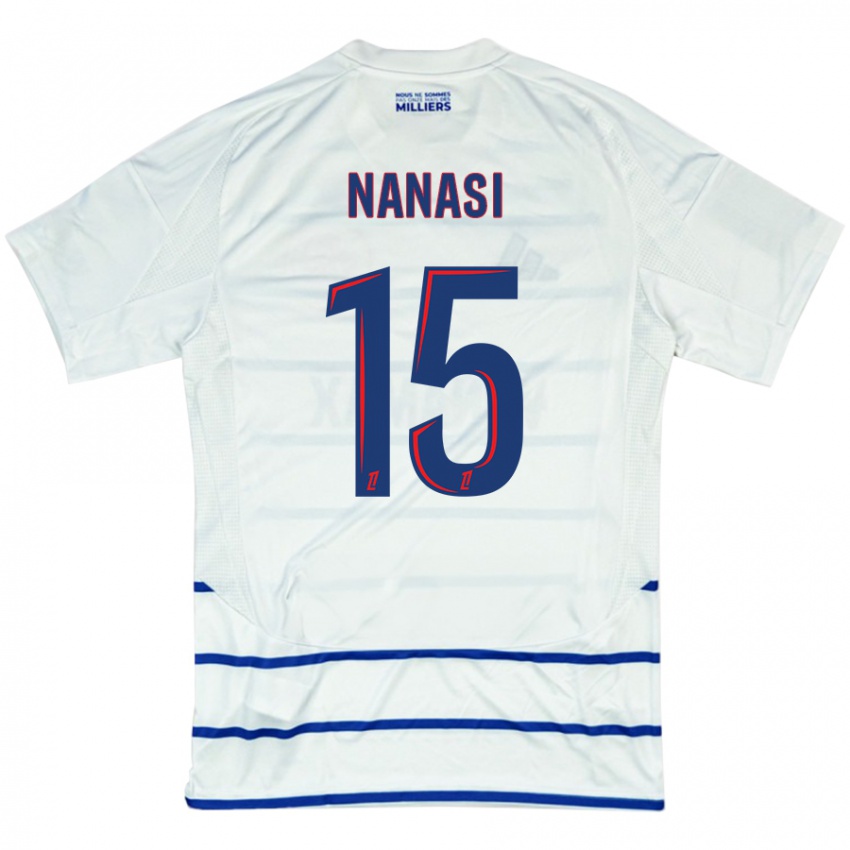 Herren Sebastian Nanasi #15 Weiß Blau Auswärtstrikot Trikot 2024/25 T-Shirt Österreich