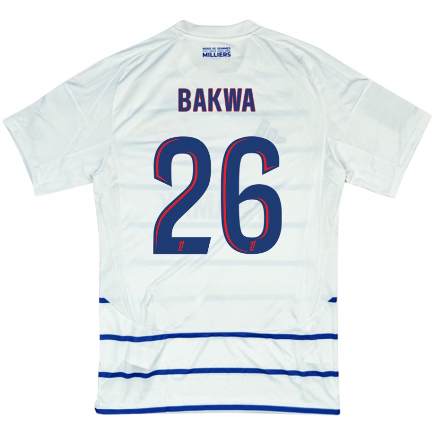 Herren Dilane Bakwa #26 Weiß Blau Auswärtstrikot Trikot 2024/25 T-Shirt Österreich