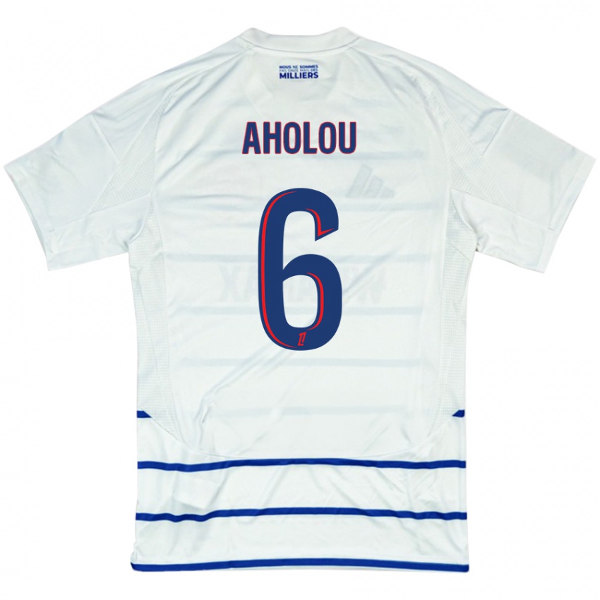 Herren Jean-Eudes Aholou #6 Weiß Blau Auswärtstrikot Trikot 2024/25 T-Shirt Österreich