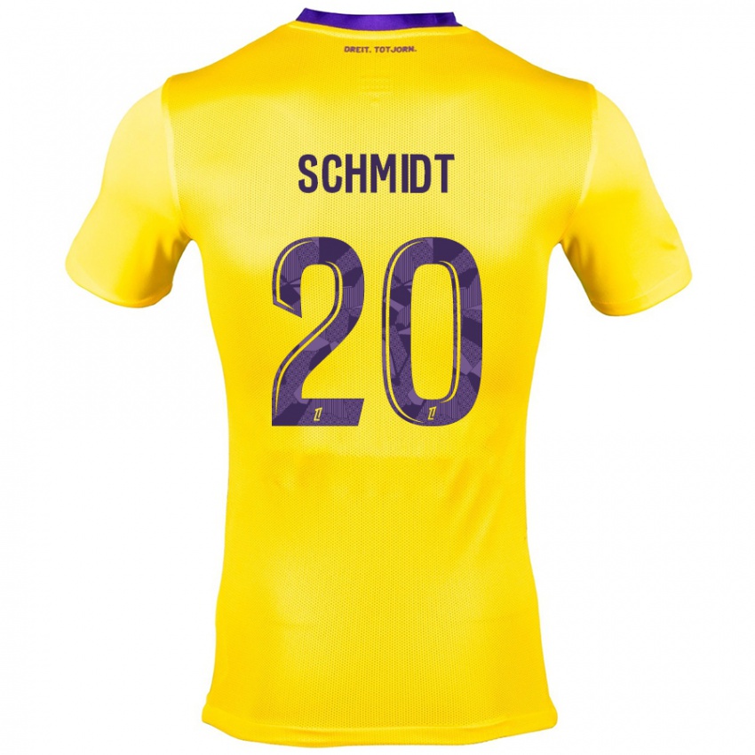 Herren Niklas Schmidt #20 Gelb Lila Auswärtstrikot Trikot 2024/25 T-Shirt Österreich