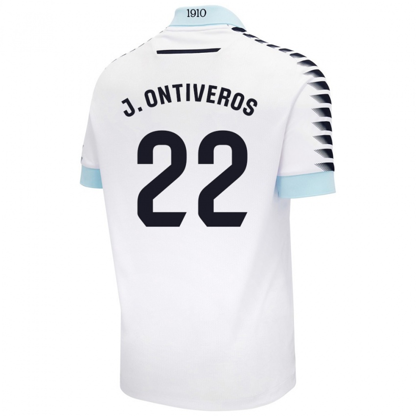 Herren Javi Ontiveros #22 Weiß Blau Auswärtstrikot Trikot 2024/25 T-Shirt Österreich