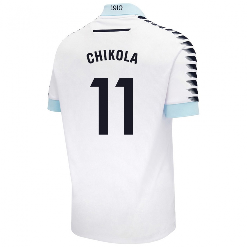 Herren Peter Chikola #11 Weiß Blau Auswärtstrikot Trikot 2024/25 T-Shirt Österreich