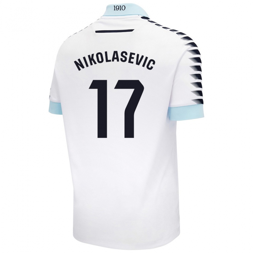 Herren Mirko Nikolasevic #17 Weiß Blau Auswärtstrikot Trikot 2024/25 T-Shirt Österreich