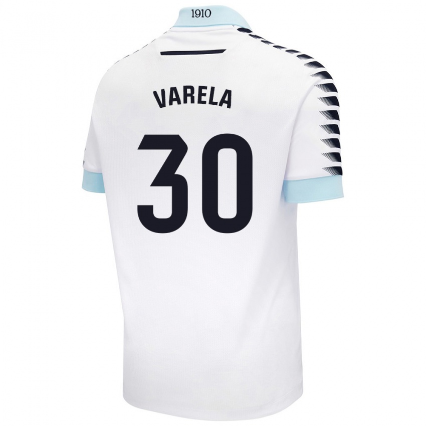 Herren Brandon Varela #30 Weiß Blau Auswärtstrikot Trikot 2024/25 T-Shirt Österreich