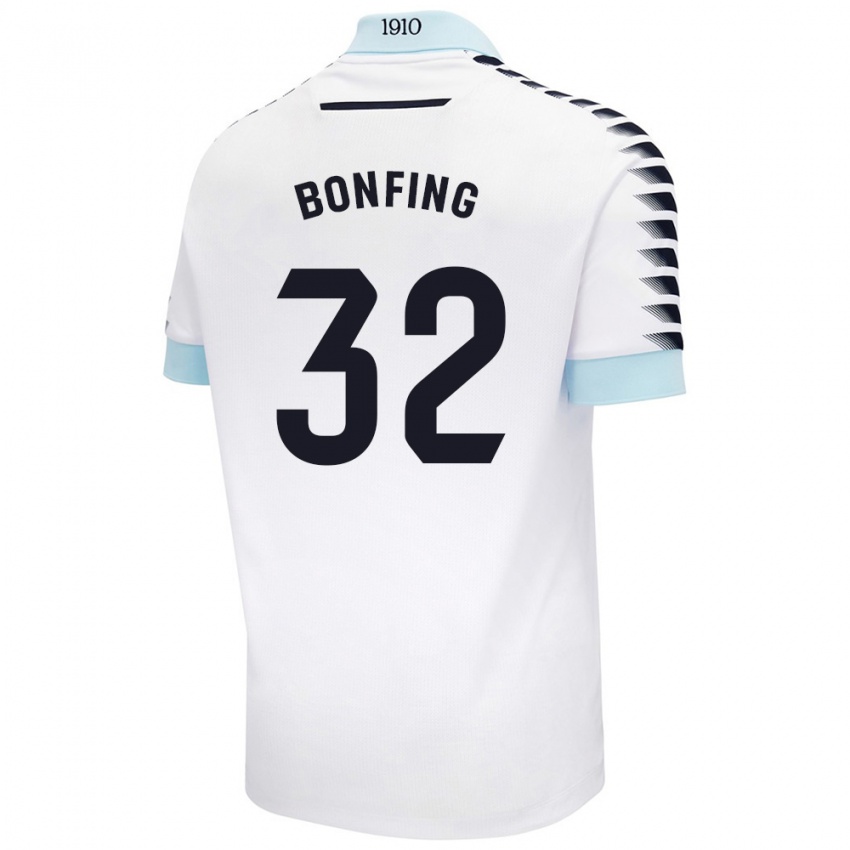 Herren Boubacar Bonfing #32 Weiß Blau Auswärtstrikot Trikot 2024/25 T-Shirt Österreich