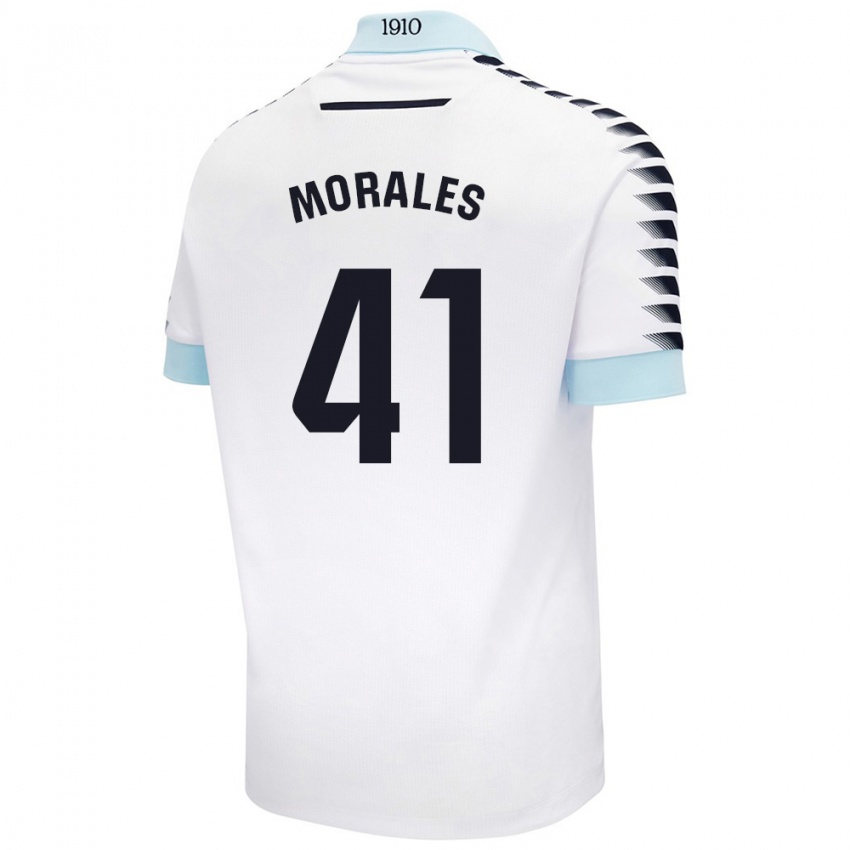 Herren Luis Morales #41 Weiß Blau Auswärtstrikot Trikot 2024/25 T-Shirt Österreich