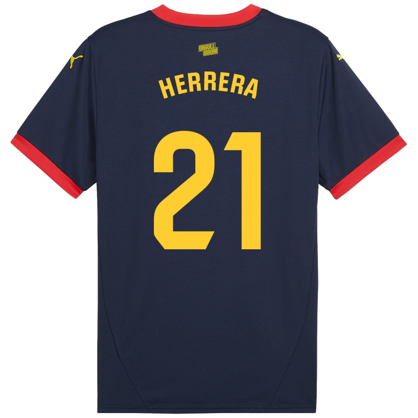 Herren Yangel Herrera #21 Marinerot Auswärtstrikot Trikot 2024/25 T-Shirt Österreich