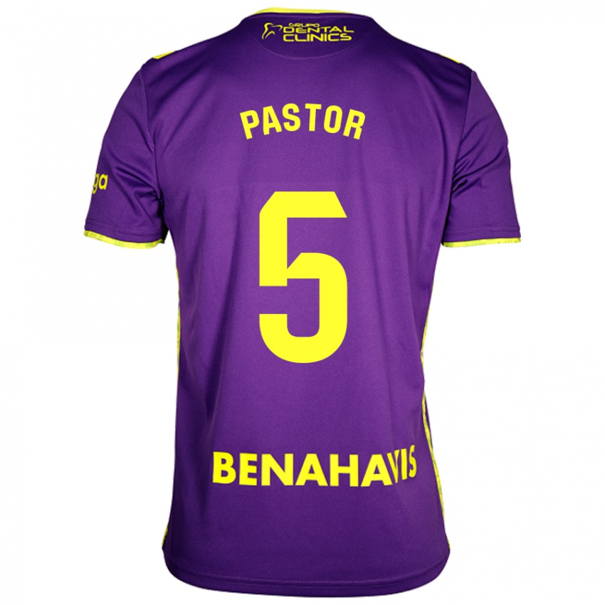 Herren Álex Pastor #5 Lila Gelb Auswärtstrikot Trikot 2024/25 T-Shirt Österreich