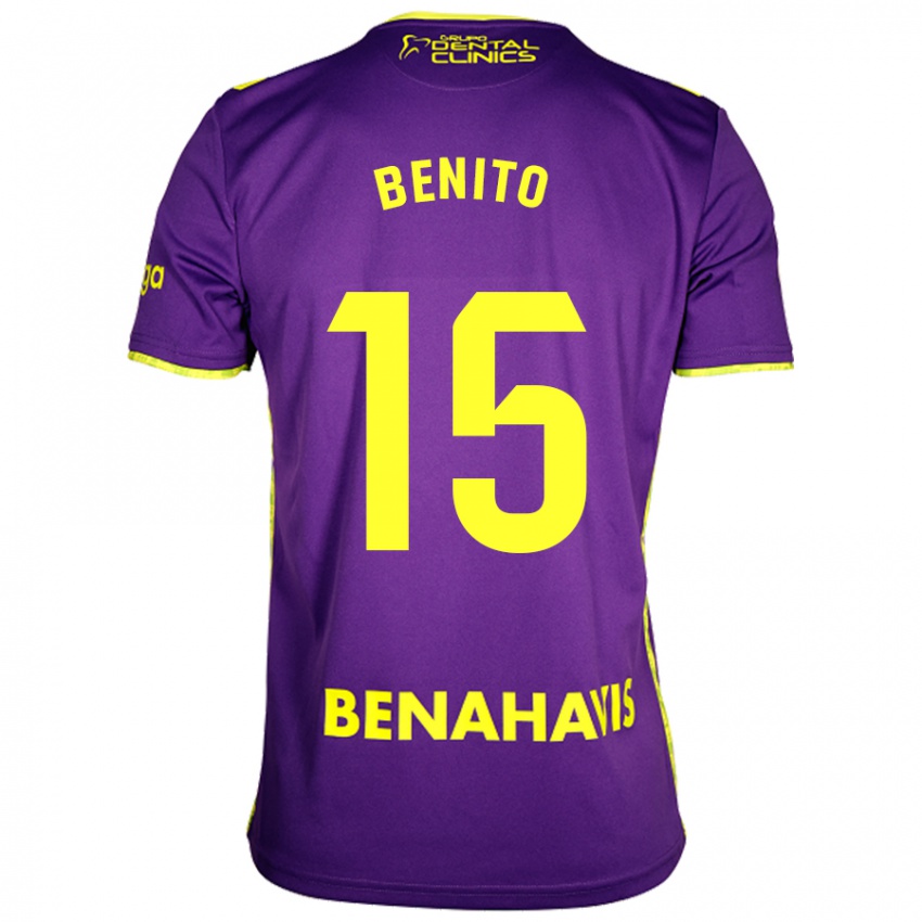 Herren Iván Benito #15 Lila Gelb Auswärtstrikot Trikot 2024/25 T-Shirt Österreich