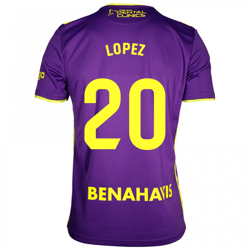 Herren Adri López #20 Lila Gelb Auswärtstrikot Trikot 2024/25 T-Shirt Österreich