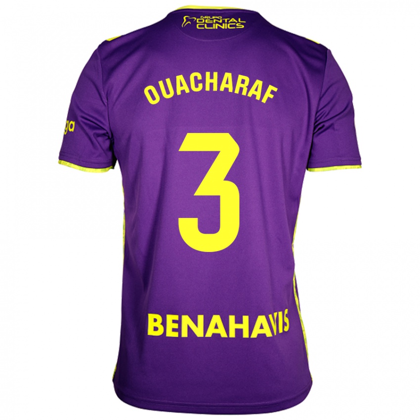 Herren Bilal Ouacharaf #3 Lila Gelb Auswärtstrikot Trikot 2024/25 T-Shirt Österreich