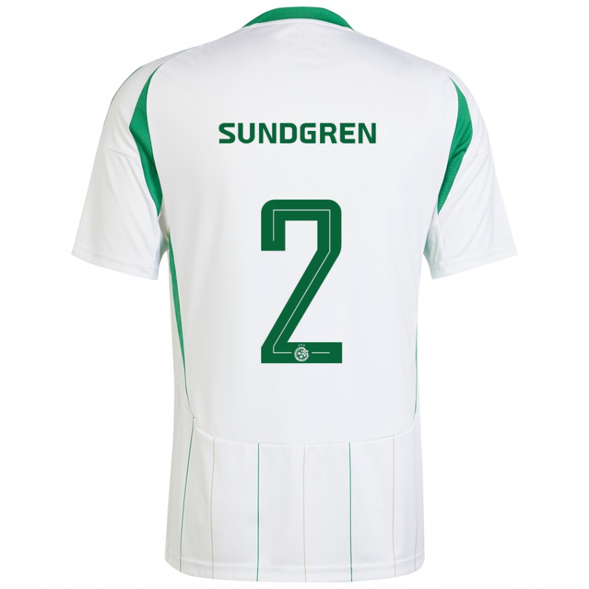 Herren Daniel Sundgren #2 Weiß Grün Auswärtstrikot Trikot 2024/25 T-Shirt Österreich