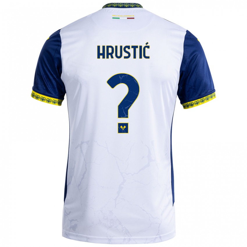 Herren Ajdin Hrustic #0 Weiß Blau Auswärtstrikot Trikot 2024/25 T-Shirt Österreich